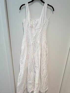 Banana Republic White Cotton Midi Dress NWT – Size 00 Petite
